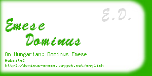 emese dominus business card